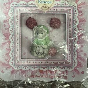 Calico Kittens by Ernesto earring set & lapel pin